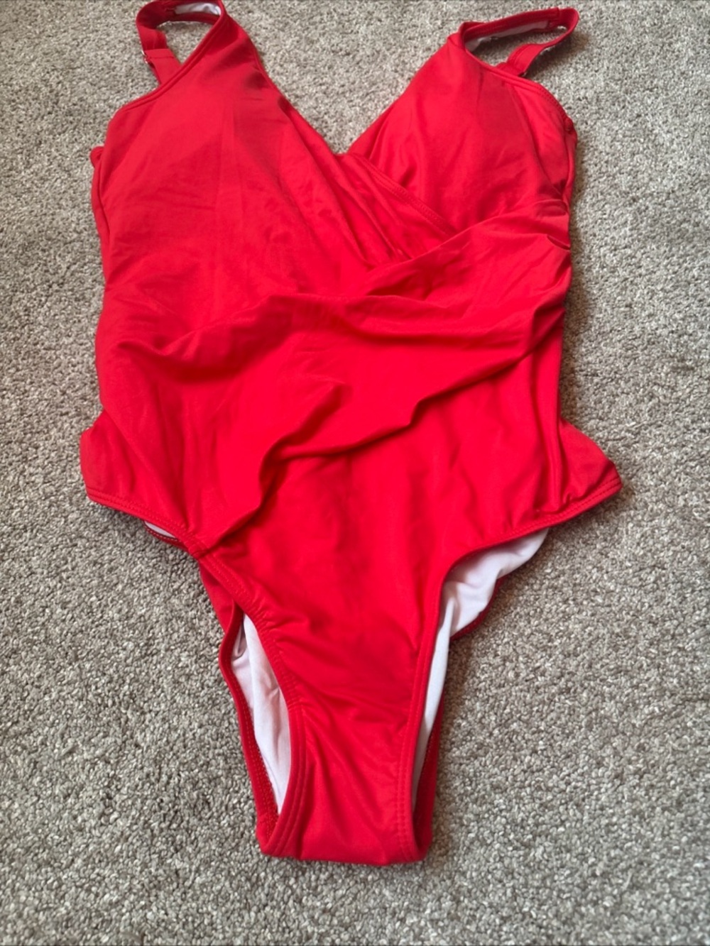 Women’s red one-piece bathing suit